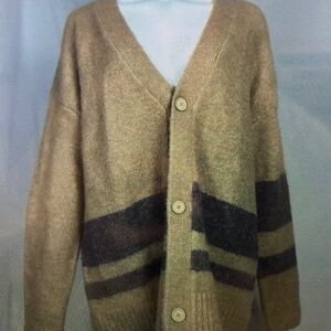 Men's Brown Cardigan Sweater